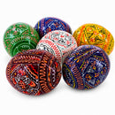6 Hand Painted Geometric Ukrainian Wooden Easter Eggs Pysanky