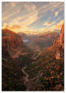 Zion National Park Print Metal Wall Art – Utah Canyon Scenic Wall Decor