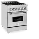 ZLINE 24" Dual Fuel Range, Stainless Steel, Brass Burners, RA-BR-24