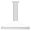 ZLINE 48" Stainless Hood, White Matte, Stainless Handle KB4STX-WM-48