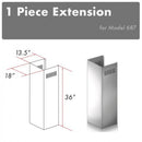 ZLINE 1 Piece Chimney Extension for 10' Ceiling, 1PCEXT-687