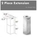 ZLINE 2 Piece Chimney Extension for 10ft-12ft Ceiling, 2PCEXT-GL5i