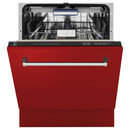 ZLINE 24" Dishwasher in Red Matt panel, Stainless Tub, DWV-RM-24