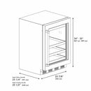 ZLINE 24 in. Touchstone 151 Can Beverage Fridge With Stainless Steel Glass Door RBSO-GS-24