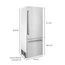 ZLINE 30" 16.1 cu. ft. Panel Ready Built-In 2-Door Bottom Freezer Refrigerator with Internal Water and Ice Dispenser RBIV-30