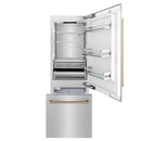 ZLINE 30" Autograph 16.1 cu. ft. 2-Door Bottom Freezer Fridge Water/Ice Dispenser Stainless Steel Champagne Bronze Accents RBIVZ-304-30-CB