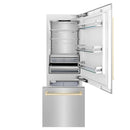 ZLINE 30” Autograph 16.1 cu. ft. 2-Door Bottom Freezer Fridge Water/Ice Dispenser Stainless Steel Gold Accents RBIVZ-304-30-G