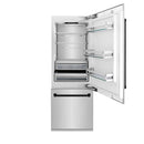 ZLINE 30" Autograph 16.1 cu. ft. 2-Door Bottom Freezer Fridge Water/Ice Dispenser Stainless Steel Matte Black Accents RBIVZ-304-30-MB