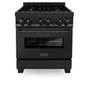 ZLINE 30" Black Stainless, Gas/Electric Oven, Brass Burners, RAB-BR-30