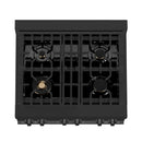 ZLINE 30" Black Stainless, Gas/Electric Oven, Brass Burners, RAB-BR-30