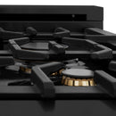 ZLINE 30" Black Stainless, Gas/Electric Oven, Brass Burners, RAB-BR-30