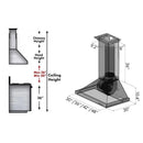 ZLINE 30" Oil-Rubbed Bronze Wall Range Hood, 8KBB-30
