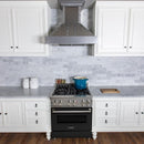 ZLINE 30" Professional Dual Fuel Range with Black Matte Door, RA-BLM-30