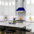 ZLINE 30" Snow Finish Wall Range Hood, Blue Gloss Shell, 8654BG-30