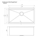 ZLINE 30" Undermount Single Bowl Ledge Sink Stainless Steel, SLS-30