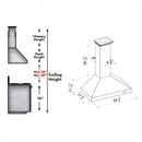 ZLINE 30" Wall Mount Range Hood in Snow Finished Stainless, 8KL3S-30