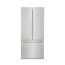 ZLINE 36” Autograph 19.6 cu. ft. 2-Door Bottom Freezer Fridge Water/Ice Dispenser Stainless Steel Gold Accents RBIVZ-304-36-G