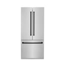 ZLINE 36" Autograph 19.6 cu. ft. 2-Door Bottom Freezer Fridge Water/Ice Dispenser Stainless Steel Matte Black Accents RBIVZ-304-36-MB