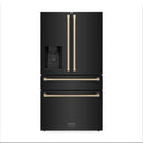 ZLINE 36" Autograph French Door Refrigerator with Water and Ice Dispenser in  Black Stainless Steel RFMZ-W-36-BS-CB