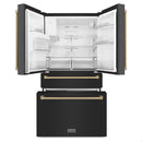 ZLINE 36" Autograph French Door Refrigerator with Water and Ice Dispenser in  Black Stainless Steel RFMZ-W-36-BS-CB