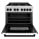 ZLINE 36" Autograph, Range, Dual Fuel, White door, RASZ-WM-36-MB