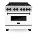 ZLINE 36" Autograph, Range, Dual Fuel, White door, RASZ-WM-36-MB