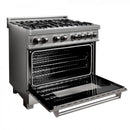 ZLINE 36" Dual Fuel Range, Snow Stainless, Snow Stainless Door, RAS-SN-36