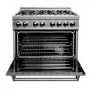 ZLINE 36" Dual Fuel Range, Snow Stainless, Snow Stainless Door, RAS-SN-36