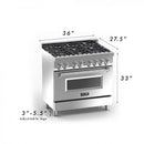 ZLINE 36" Dual Fuel Range with Snow Finish Door, RA-SN-36