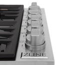 ZLINE 36" Gas Cooktop with 6 Gas Brass Burners and Black Porcelain Top RC-BR-36-PBT