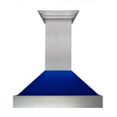 ZLINE 36" Snow Finish Wall Range Hood, Blue Gloss Shell, 8654BG-36