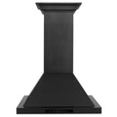 ZLINE 36" Wall Range Hood,  Black Stainless, Crown Molding, BSKBNCRN-36