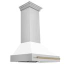 ZLINE 36"Stainless Steel Range Hood, White Matte Shell, 8654STZ-36-CB