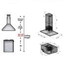 ZLINE 42" Remote Dual Blower Stainless Island Range Hood, GL2i-RD-42