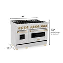 ZLINE 48" Autograph Edition Dual Fuel Range, DuraSnow, RASZ-SN-48-G