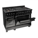 ZLINE 48" Black Stainless, Gas Burner, Electric Oven Range, RAB-48
