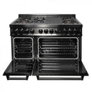 ZLINE 48" Black Stainless, Gas Burner, Electric Oven Range, RAB-48