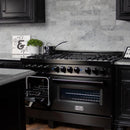 ZLINE 48" Black Stainless, Gas Burner, Electric Oven Range, RAB-48