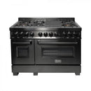 ZLINE 48" Black Stainless, Gas Burner, Electric Oven Range, RAB-48