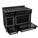 ZLINE 48" Black Stainless, Gas Burner, Electric Oven Range, RAB-48