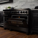 ZLINE 48" Black Stainless, Gas Burner, Electric Oven Range, RAB-48