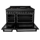 ZLINE 48" Black Stainless,Gas/Electric Range, Brass Burners, RAB-BR-48