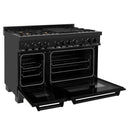 ZLINE 48" Black Stainless,Gas/Electric Range, Brass Burners, RAB-BR-48