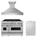ZLINE 48" Bundled Stainless DualRange RangeHood Dishwasher 3KP-RASRH48-DW