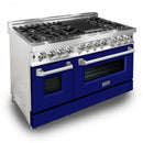 ZLINE 48" Professional Dual Fuel Range with Blue Matte Door, RA-BM-48