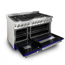 ZLINE 48" Professional Dual Fuel Range with Blue Matte Door, RA-BM-48