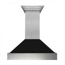 ZLINE 48" Snow Finish Wall Range Hood, Black Matte Shell, 8654BLM-48