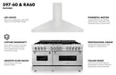 ZLINE 60" Bundle, Range RA60 & Wall Range Hood 597-60, 2KP-RARH60