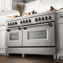 ZLINE 60" Dual Fuel Range, DuraSnow Stainless, RAS-SN-60
