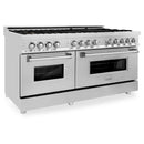 ZLINE 60" Dual Fuel Range In Stainless Steel, Brass Burners, RA-BR-60